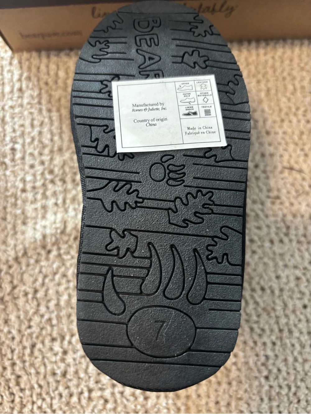 BearPaw Kids Black Fleece-Lined Ankle Boots
